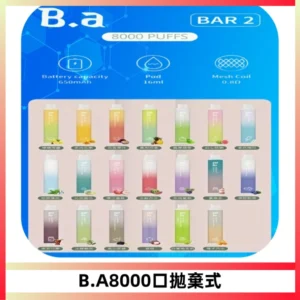 BA BAR2拋棄式一次性8000口電子煙【買十送一】